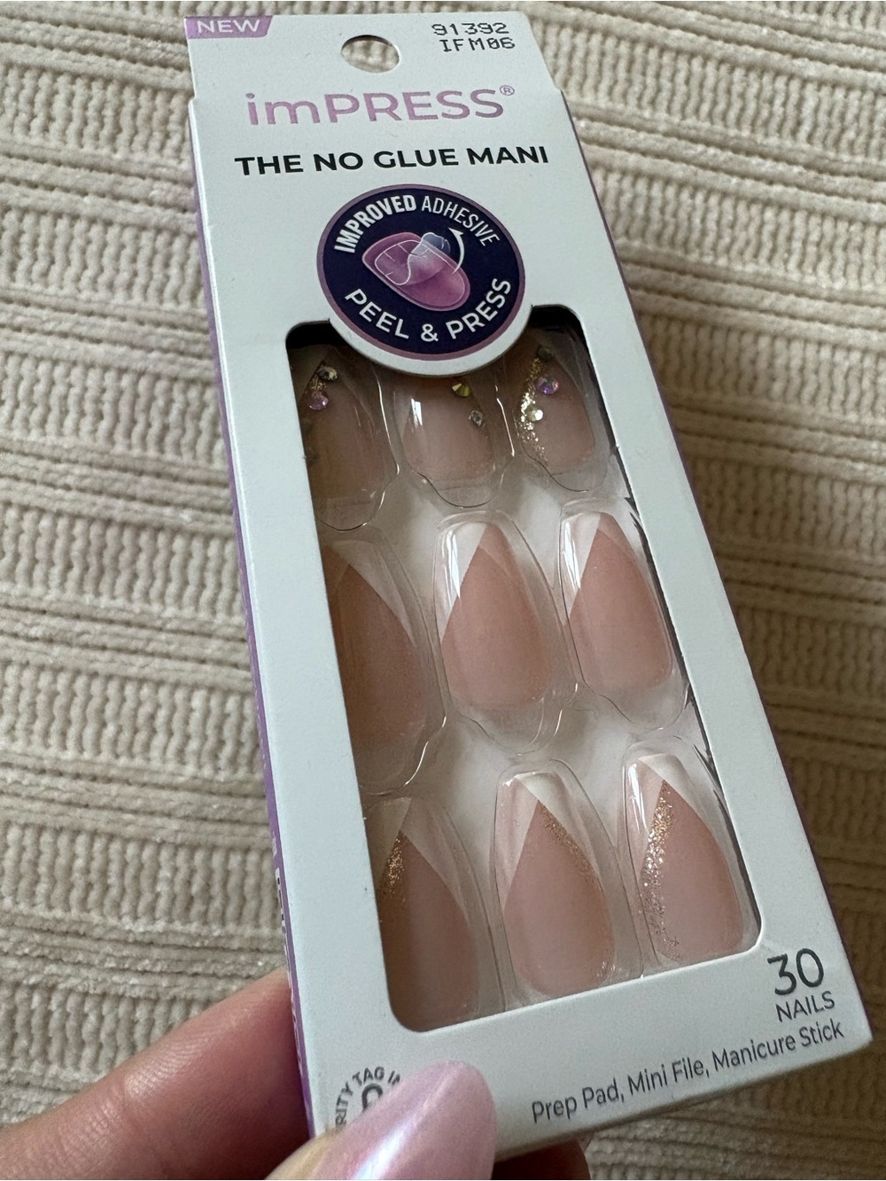 imPRESS Nude Pink French Tip Press-On Nails